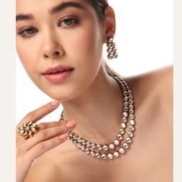 PREMIUM KUNDAN DOUBLE LAYERED NECKLACE SET