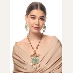 KUNDAN-POLKI BRIDAL STATEMENT NECKLACE SET