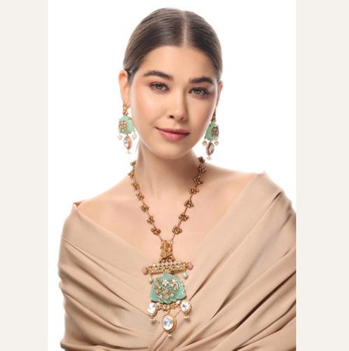 KUNDAN-POLKI BRIDAL STATEMENT NECKLACE SET