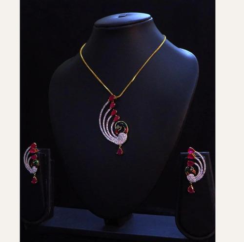 PREMIUM CZ PEACOCK NECKLACE SET