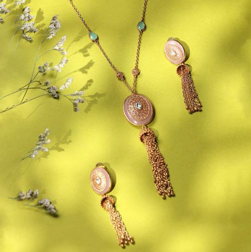 NOOR TASSELLE KUNDAN MEENAKARI PENDANT SET