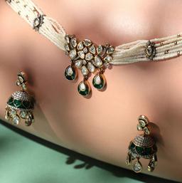 RAJSHREE BLOOM CZ PEARL CHOKER SET