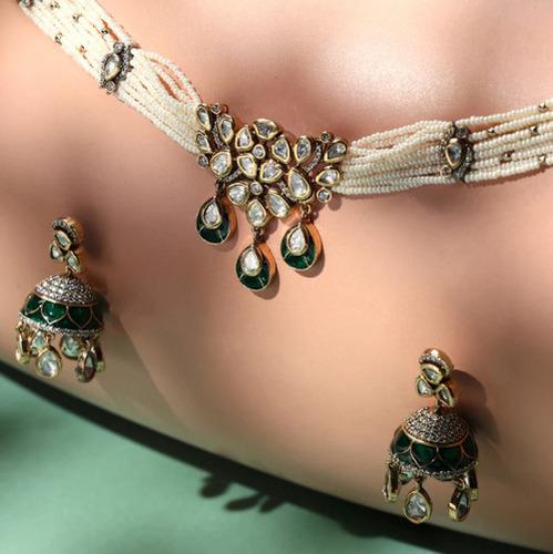 RAJSHREE BLOOM CZ PEARL CHOKER SET