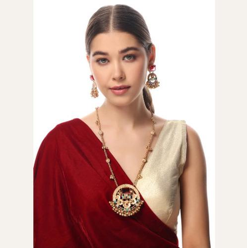 ANTIQUE GOLD POLISH NECKLACE SET