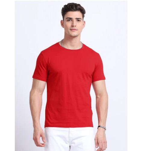 Biowashed Round Neck 100% Cotton Tshirt - Red