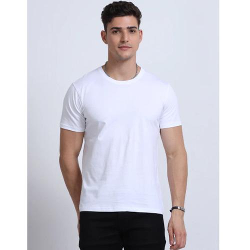 Biowashed Round Neck 100% Cotton Tshirt - White
