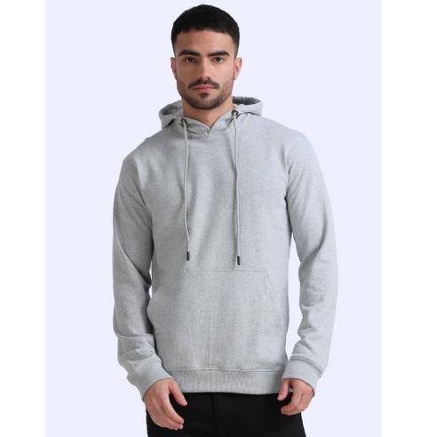 URBANHOOD Premium Hoodies without Zip - Grey Melange