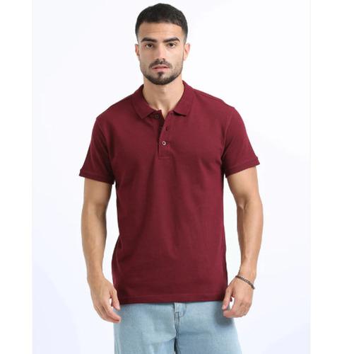 Biowashed Organic Polo Plain - Maroon