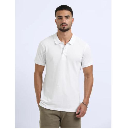 Biowashed Organic Polo Plain - White