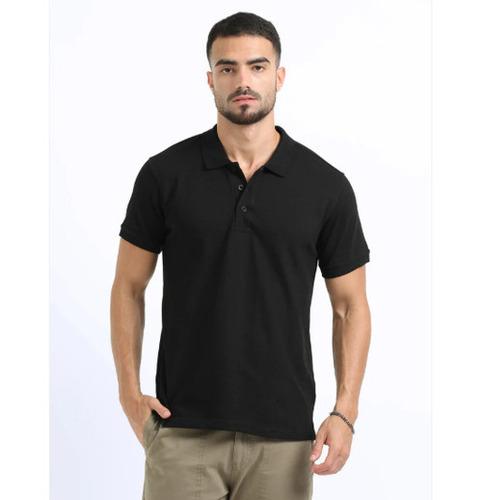Biowashed Organic Polo Plain - Black