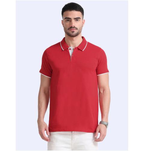 EcoBlend Polo Tshirts - Red with White Tipping