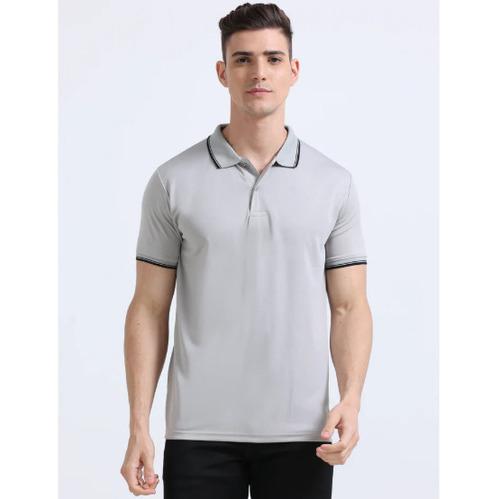 PrimoKnit Dotcell Polo - Light Grey with Black Tipping