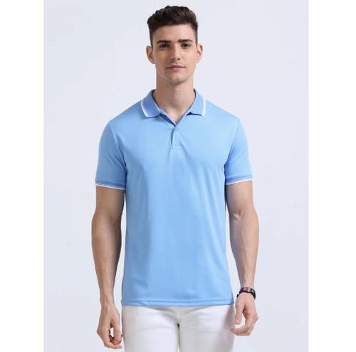 PrimoKnit Dotcell Polo - Sky Blue with White Tipping