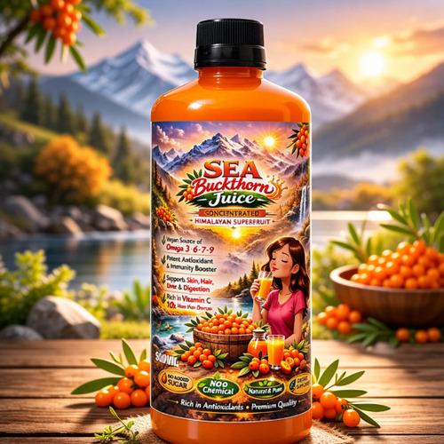 Herbsvedic Wellness Seabuckthorn Juice with Omega-3--6