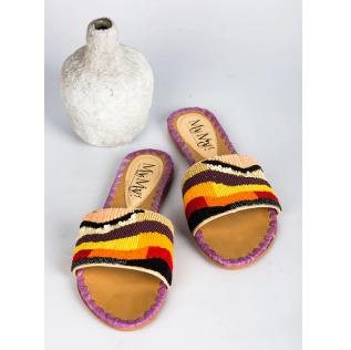Colorful Beaded Mule Sliders