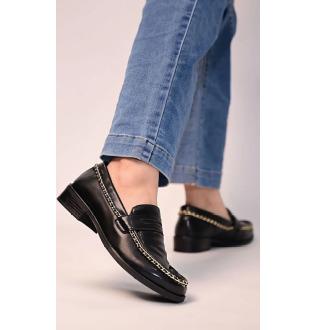 BLACK CHAIN LOAFER