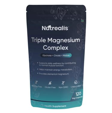Nutrealis Triple Magnesium Complex with Zinc | For Active Muscle Recovery & Bone Health