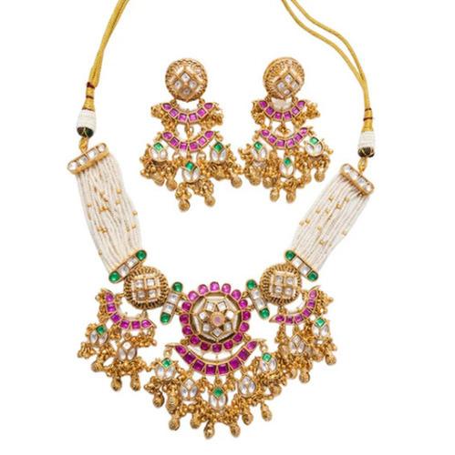 Traditional Rajwada high Quality Brass necklace with earrings