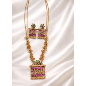 Traditional Rajwada high Quality Brass necklace with earrings