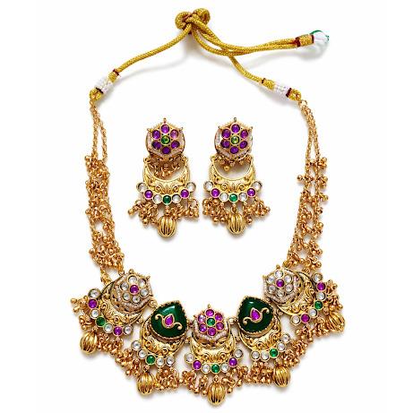 Traditional Rajwada high Quality Brass necklace with earrings