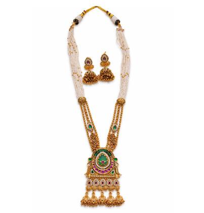 Traditional Rajwada high Quality Brass necklace with earrings