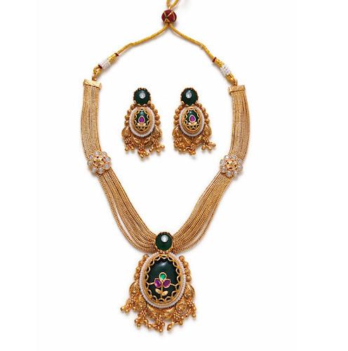Traditional Rajwada high Quality Brass necklace with earrings