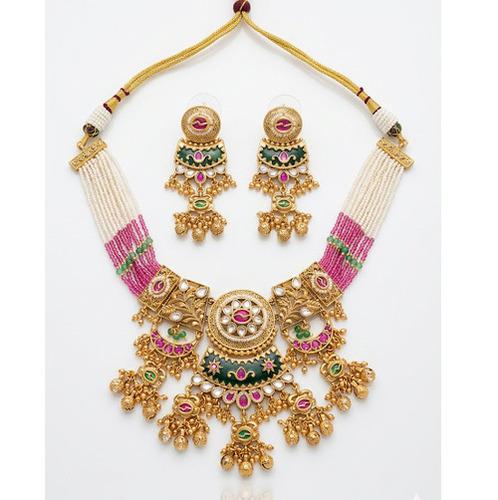Traditional Rajwada high Quality Brass necklace with earrings