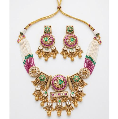 Traditional Rajwada high Quality Brass necklace with earrings