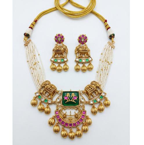 Traditional Rajwada high Quality Brass necklace with earrings