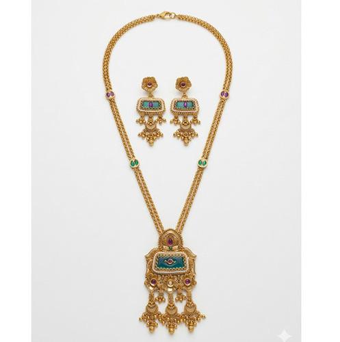Traditional Rajwada high Quality Brass necklace with earrings