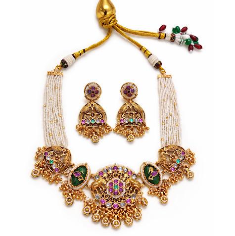 Traditional Rajwada high Quality Brass necklace with earrings