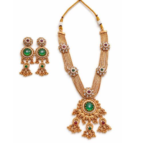 Traditional Rajwada high Quality Brass necklace with earrings
