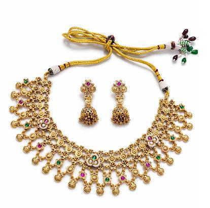 Traditional Rajwada high Quality Brass necklace with earrings