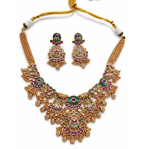 Traditional Rajwada high Quality Brass necklace with earrings