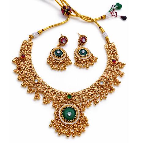 Traditional Rajwada high Quality Brass necklace with earrings