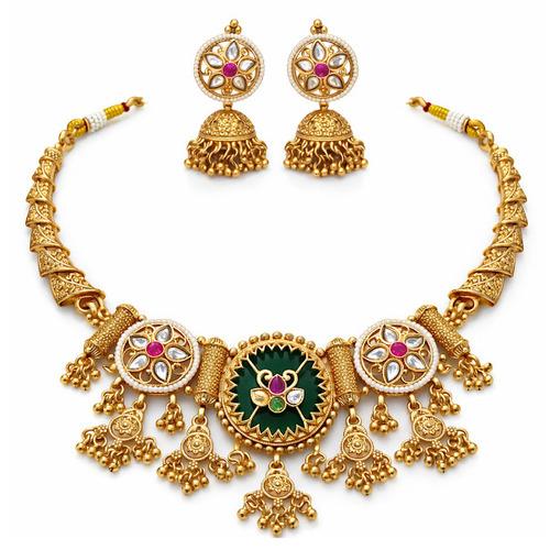 Traditional Rajwada high Quality Brass necklace with earrings