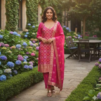 Power loom silk banarsi suits Ready to wear suits