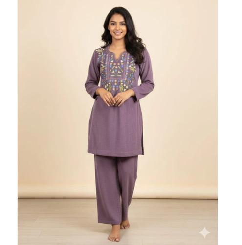 Muted berry color Knitted Co-ord Set