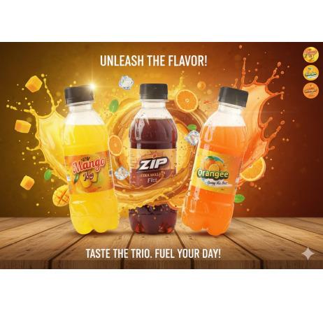 ZIP - Jeera Masala Fizz, Orangee, Mango King