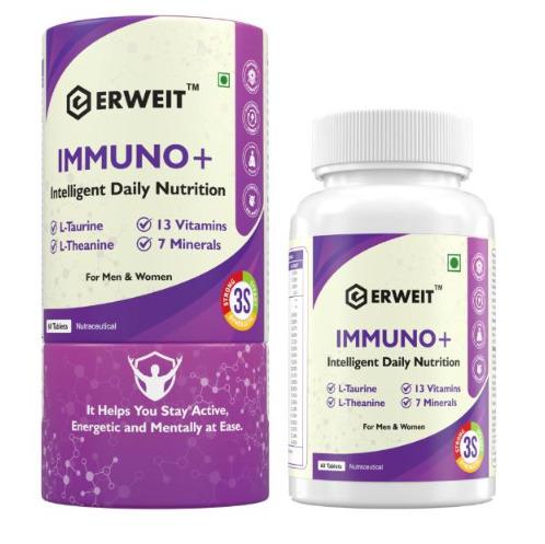 ERWEIT Immuno+ Multivitamin & Multimineral Tablets with L-Taurine & L-Theanine