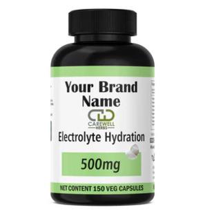 Electrolyte Hydration 500mg Capsules for OEM ODM by Carewell Herbs