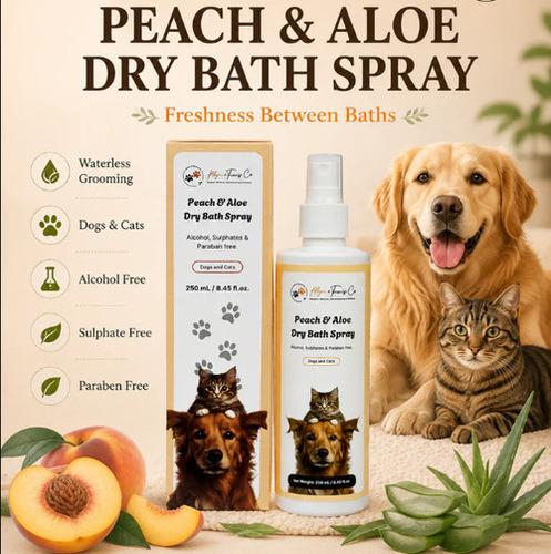 Peach & Aloe Dry Bath Spray (No-Rinse Grooming for Fresh, Clean & Healthy Coat)