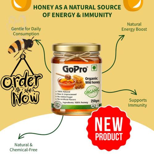 GoPro Organic Wild Honey - 100% Natural & Raw (250g)