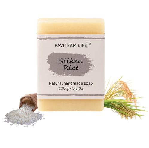 Pavitram Life Silken Rice Natural Handmade Soap