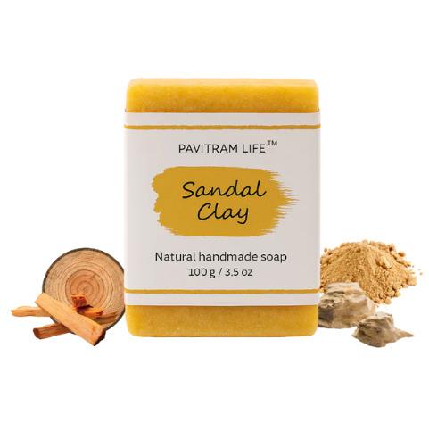 Pavitram Life Sandal Clay Natural Handmade Soap