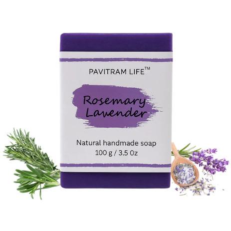 Pavitram Life Rosemary & Lavendar Natural Handmade Soap