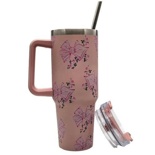 1200ML Lavender Stainless Steel Tumbler with Lid & Straw