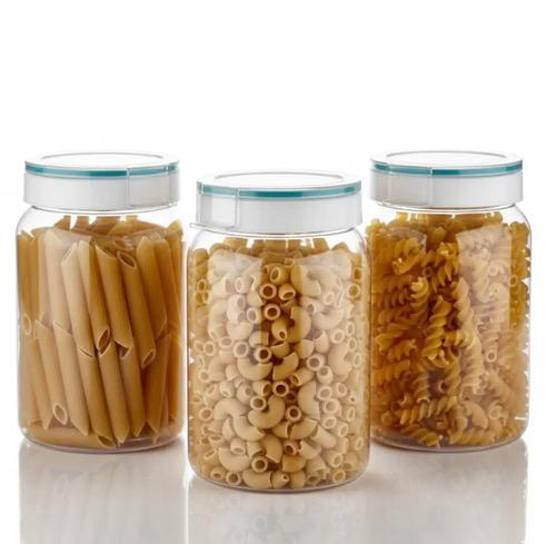 1500ML Airtight Plastic Kitchen Storage Containers Set, BPA Free Dry Fruit & Grocery Jars