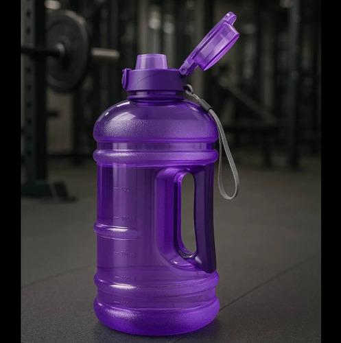 2L Purple Motivational Gallon Water Bottle with Handle & Time Marker, Leakproof Gym Bottle