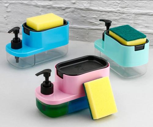 500ML Multi-Color 2-in-1 Soap Dispenser with Sponge Holder